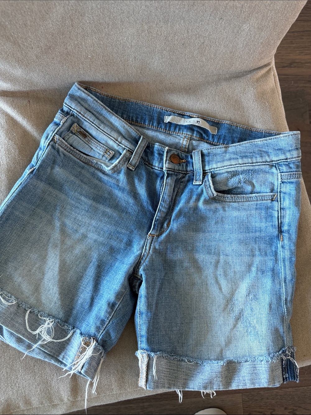 Joe's Jeans Distressed Cuffed Frayed Hem Denim Shorts